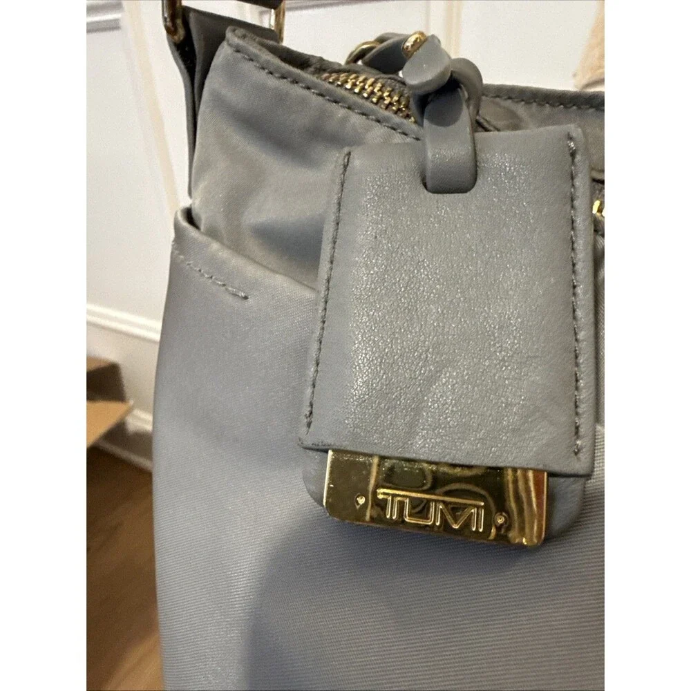TUMI Voyageur Crossbody Bag Gray Nylon Lightweight Travel Everyday Shoulder